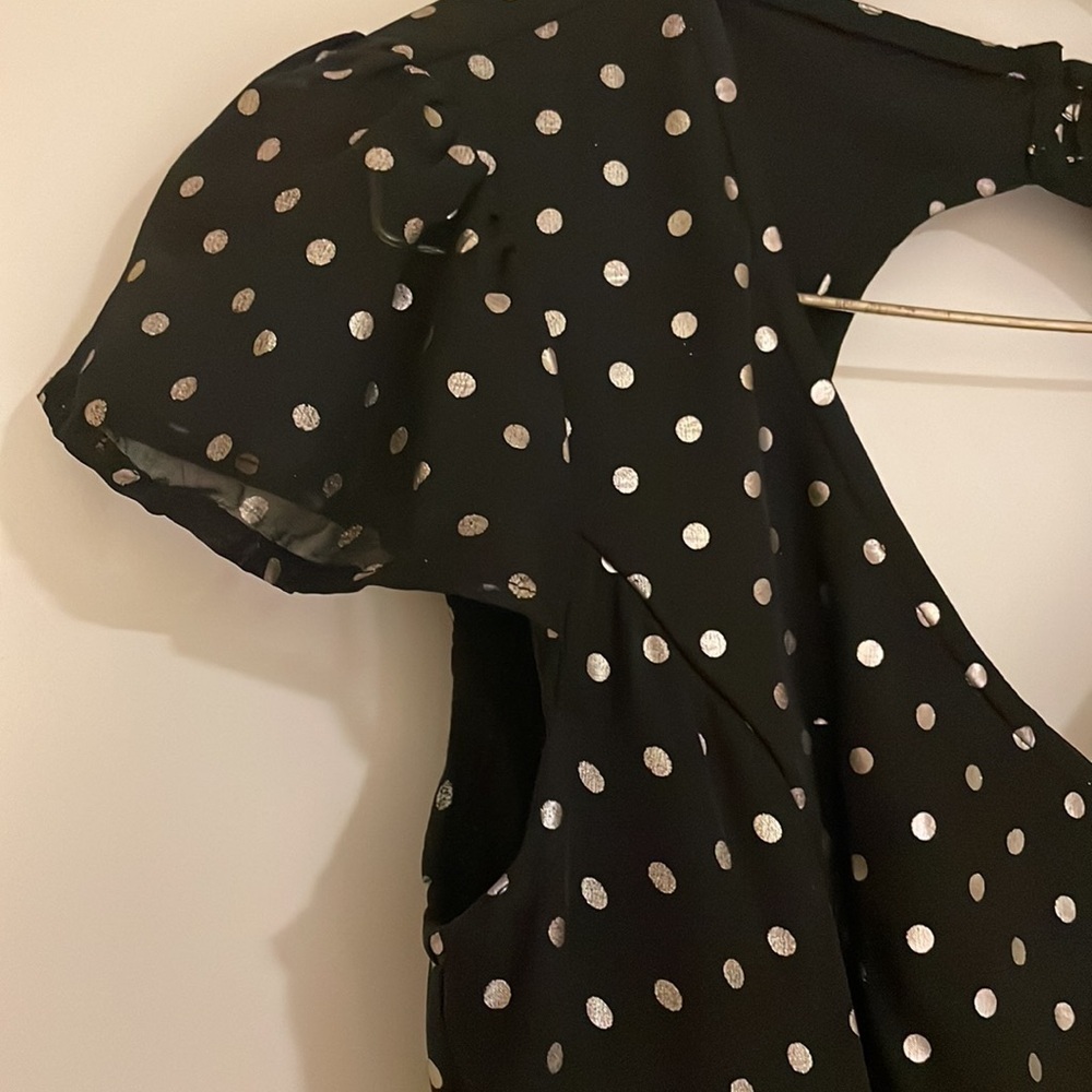 BeBop Black Dress with Gold Polka Dots - Picture 3 of 6